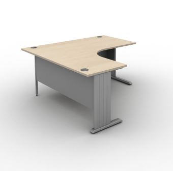 Contrax2 cantilever frame radial desks. 1,600/1,800 x 1,200mm tops