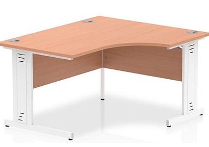 Intrigue cable managed cantilever frame radial desk.