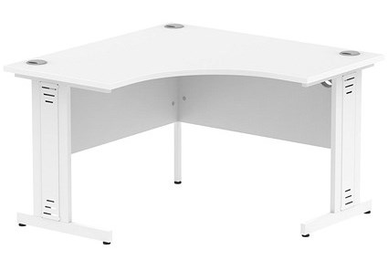 Intrigue compact cable managed cantilever frame call centre radial desk. 1200 x 1200mm