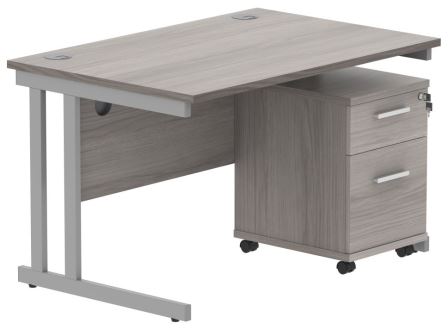 Start combination cantilever frame desk and mobile pedestal