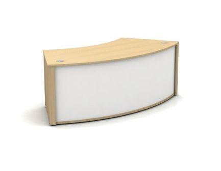 Mobili 90 degree low outer curved reception counter