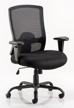 Pont mesh high back heavy duty wide seat task operator chair with black fabric seat