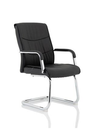 Club cantilever frame bonded leather chair