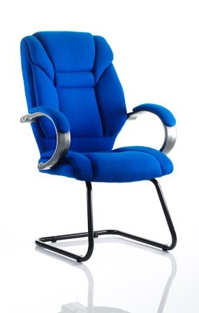Garvi cantilever frame blue fabric meeting chair