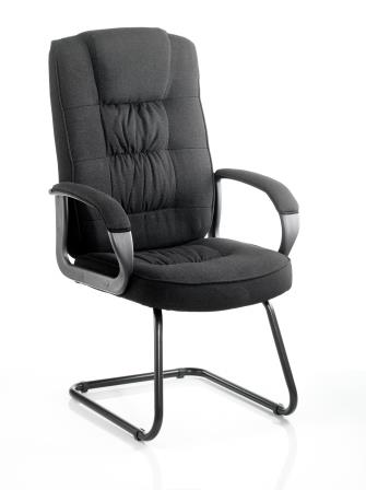 Moar cantilever frame visitor meeting chair in black fabric